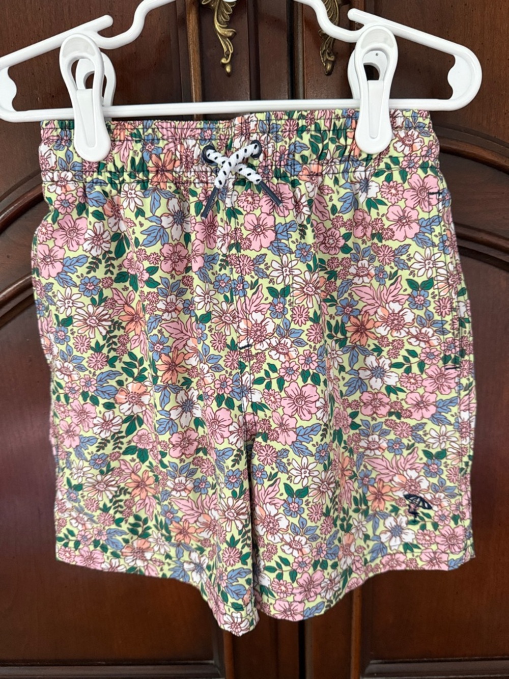 Shade Critters Floral Swim Trunks Boys Size 6 Pink Tropical Beach Pool